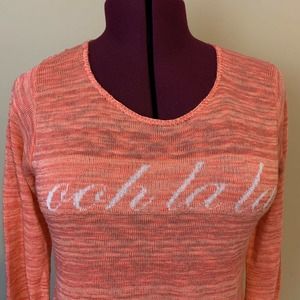 Sweet & Sinful Oh La La Coral Pink Knit Top Women's Medium USA